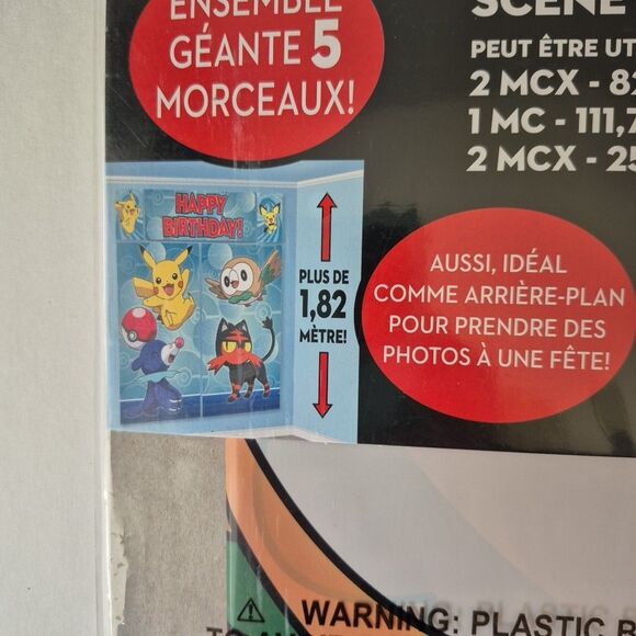 Pokemon Happy Birthday Giant Scene Setters Wall Decorating Kit Set of 2 NEW - Picture 5 of 7